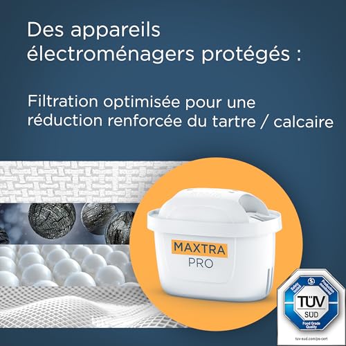 BRITA Wasserfilter Kartusche MAXTRA PRO Extra Kalkschutz (12er-Pack) Jahrespack, Original Ersatz-Wasserfilter für alle BRITA Kannen, filtert Kalk, ultimativer Geräteschutz: Der Heißgetränke-Spezialist