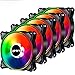 upHere Ventola di alloggiamento PWM RGB 120 mm con Mozzo Ventilatore RGB PWM,Sincronizzazione della Scheda Madre 5V,Modalità Di Illuminazione Multiple-5 Pack(DP1207-5)