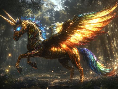 Pintar por numeros adultos cuadro gigante de unicornio de 100x150cm para tapar paredes vacias