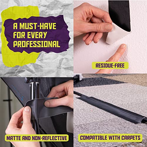 ATack Gaffer Tape Pro, Black, 2-Inches X 30 Yards- Premium Grade and Easy Tear Matte Black Gaff Main Stage Tape for Photographers, Interior Designers and Professionals - Thumbnail 5