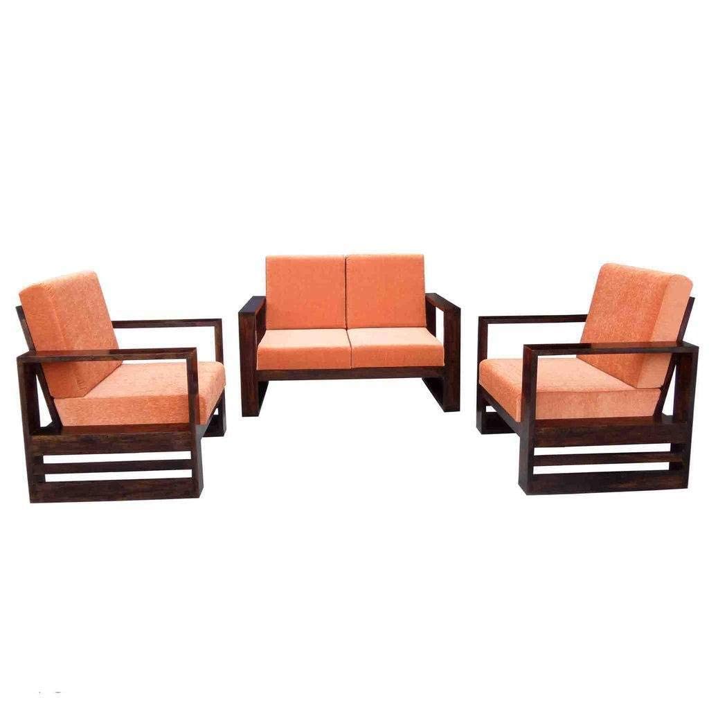MAHADEV DREAM FURNITURE Solid Sheesham Teak Wood Sofa Set 4 Seater for Living Room Home