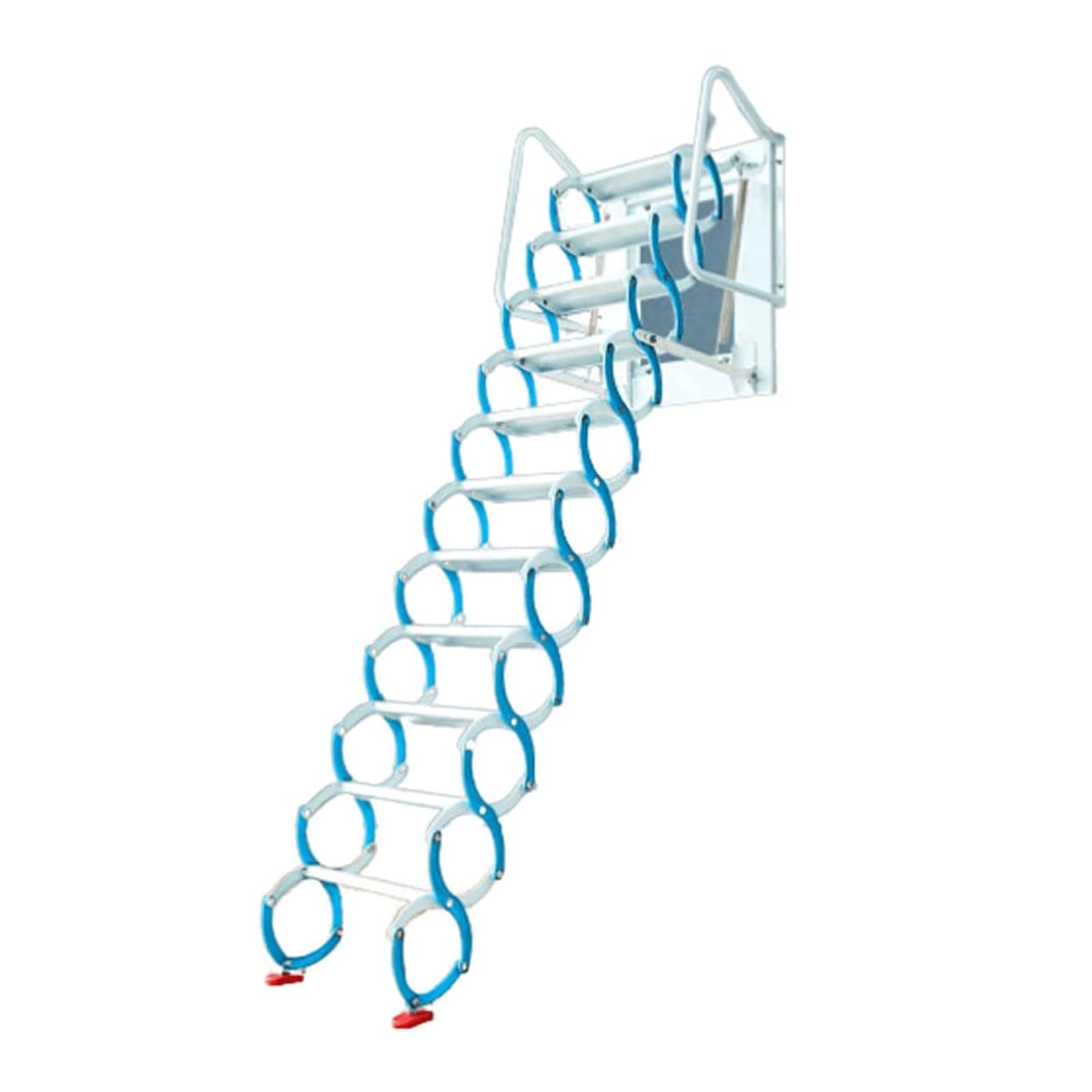 schody strychowe Zoldertrap Zolderladder naar beneden trekken Ti-mg-legering Belasting 500 kg/1102 lbs Antisliptreden Wandgemonteerde opvouwbare verlengladder Poszerzać