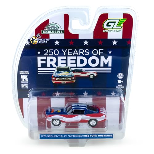 Greenlight 1965 Ford Mustang 1:64 Diecast 250 Years of Freedom (17762026) Patriotic Eagle Design 1 of 1 776 Sequentially Numbered Hobby Exclusive Collectible Limited Edition