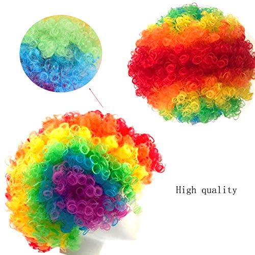 Clownpruik, DANCEPANDAS Clownkrullen Regenboogkledingaccessoires voor Halloween kostuumbenodigdheden Rode neus Dagfeest Kerstmis - Image 3