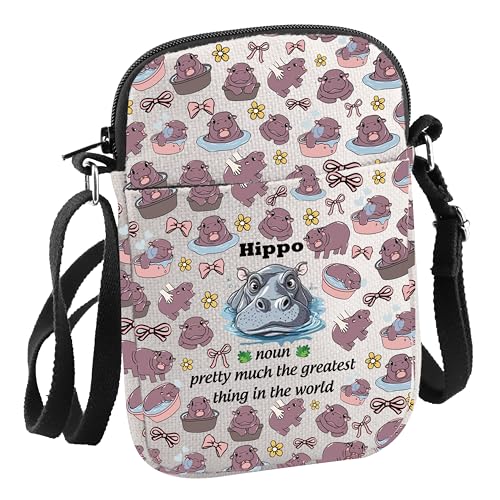 Hippopotamus Animal Gift Hippo Definition Crossbody Bag Hippo Lover Gift