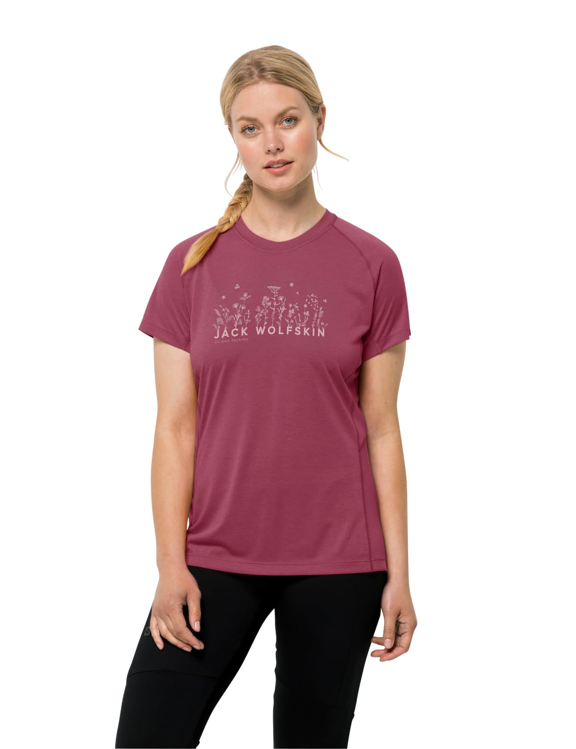 Jack Wolfskin Women's Morobbia Vent T W Short-Sleeved T-Shirt, Sangria Red, S