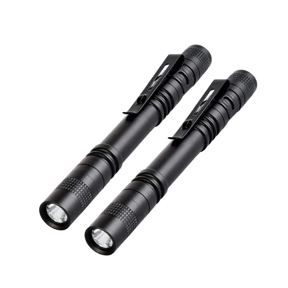 Tileon Pen Flashlight,2PCS Led Pen Light Flashlights with Clip,Mini Pocket Flashlight Small Penlight Inspection Flashlight