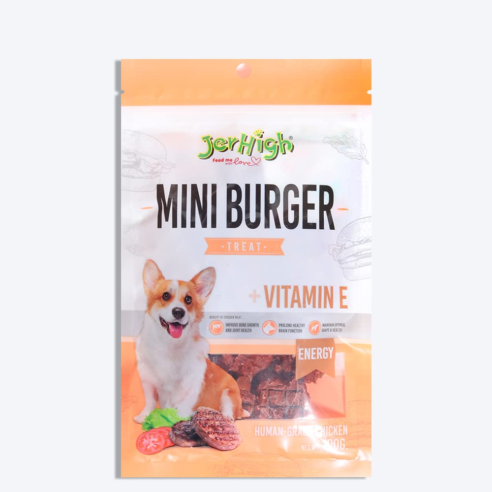 JerHigh Mini Burger Dog Treats - 100 g (Pack of 7) (B0B5DL5XQC) Amazon Price History, Amazon Price Tracker