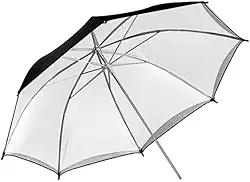 Sombrinha Refletora Preta e Branca Rebatedora 84 cm | Acessório de Iluminação para Estúdio Fotográfico, Retratos e Ensaios