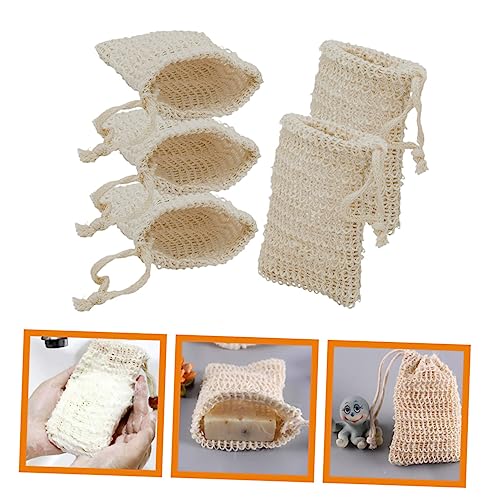Porte-savon en filet lin coton Healvian avec sachets de mesh exfoliant douche - 6
