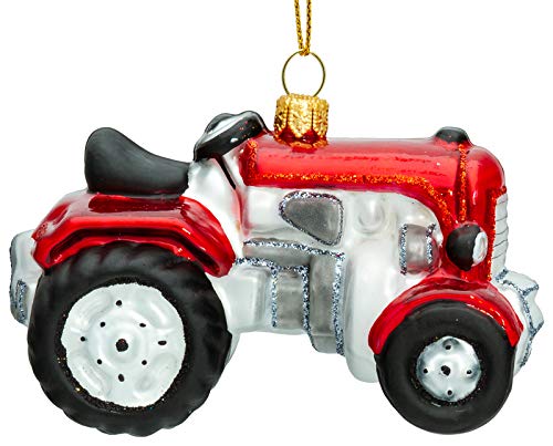 Sikora BS723 Décoration en verre pour sapin de Noël Motif tracteur Rouge Cover