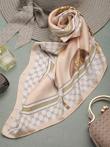 Image of Printed Poly Silken feel Scarf Stole for Women | Stylish, Soft, & Lightweight | Satin Feel Neck Scarf, Hair Scarf, Head Scarf for Women