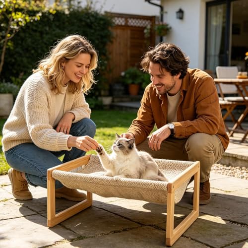 Erhöhtes Hundebett- abnehmbarer Schlafrahmen, erhöhte Möbel aus Holz für Haustiere, stabile Halterungen, atmungsaktiver Komfort | praktisches Design, einfache Reinigung, Haus, Wohnzimmer-2