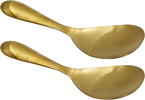 Miniatura 3 de Paquete de 2 cucharas de arroz de acero inoxidable, cuchara de arroz de 8 pulgadas, cuchara de arroz espesa para cocina en casa, juego de paletas de
