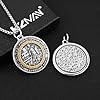 HZMAN Knights Templar Necklace for Men Stainless Steel Medieval Red Cross Necklace Pendant Jewelry Gift (Silver Gold) #3