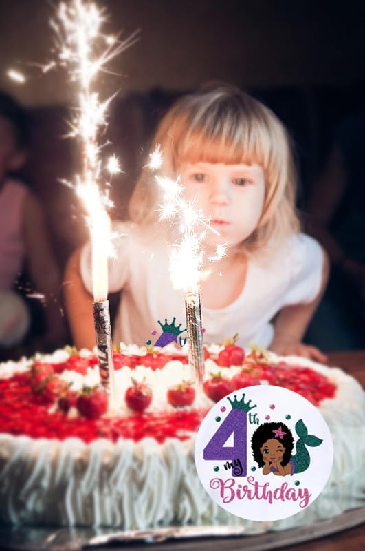 Generic 4th Birthday Mermaid Outfit for Girls - Shirt, Dress, Gift and Decoration - White3