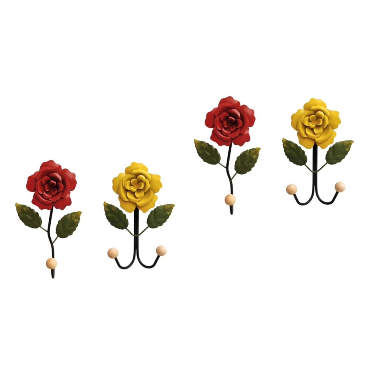 Alipis 4pezzi Ganci Da Muro Design Rosa Da Appendini Decorativi Per Chiavi e Abbigliamento Pratici e Compatti Per Ufficio e Casa