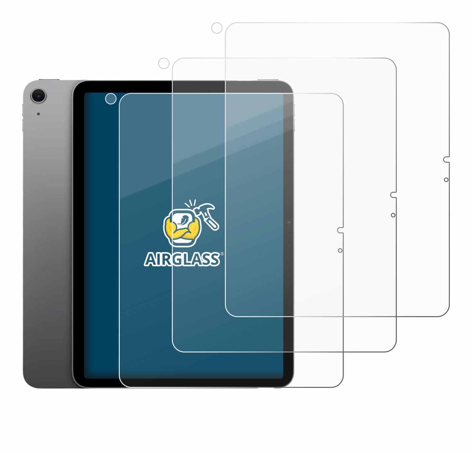 brotect 3 Pezzi Pellicola Vetro per Apple iPad Air 13" M4 2026 | (Fronte+Fotocamera) Chiara Protezione Schermo Made in Germany, Durezza 9H Anti-Graffio Glass Screen Protector