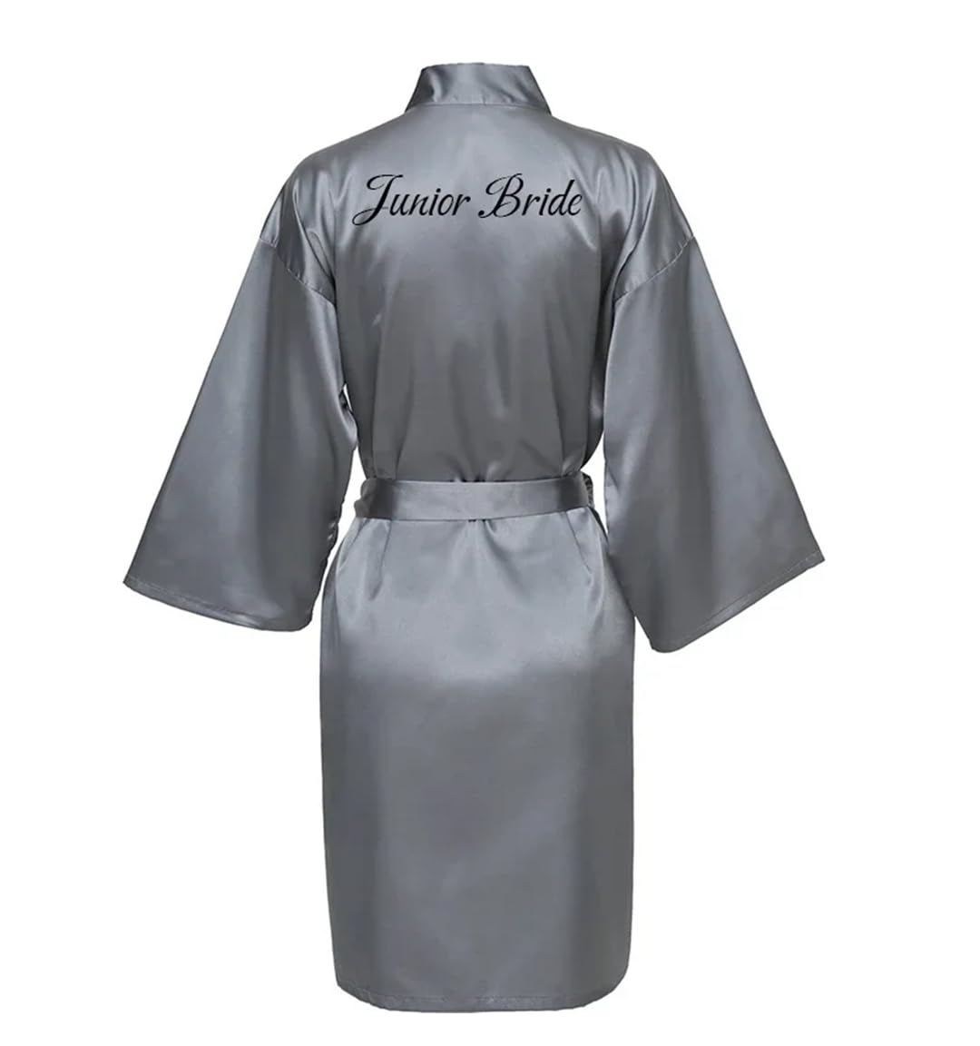 Yeuyyben Damigella d'onore Vestaglia di Seta Sposa Breve Raso Robe Donne Abito da sposa Accappatoio Abito da sposa