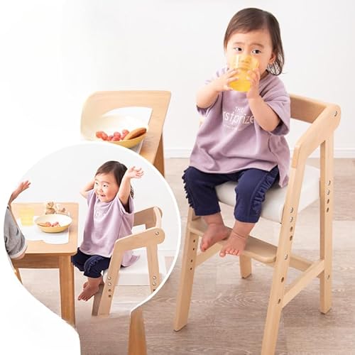 北欧風 木製 ハイチェア 3段階高さ調整 キッズチェア ベビーチェア ナチュラル チャイルドチェア ダイニング キッチン 学習机 ベビー用 おしゃれ シンプル 安全設計? ダイニングナチュラル