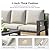 UDPATIO Aluminum Patio Furniture Set Outdoor, Sectional Metal 4 Pieces Conversation Sofa Seating Set with Coffee Table for Garden Backyard, Beige