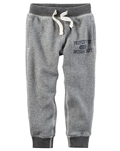 Carter's Boys' 2T-8 Knit Jogger Pants Heather Grey 2T
