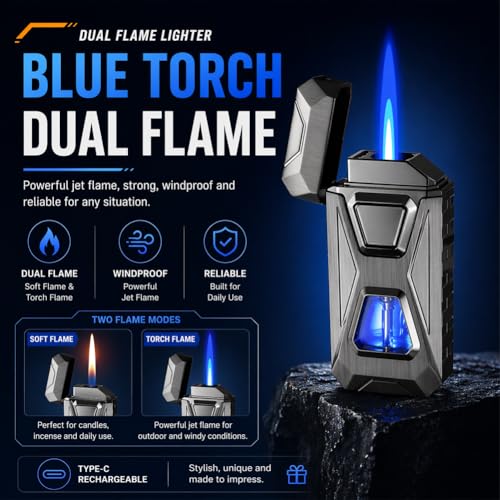 Encendedor Dual de Llama Activado por Voz USB Recargable miniatura 6