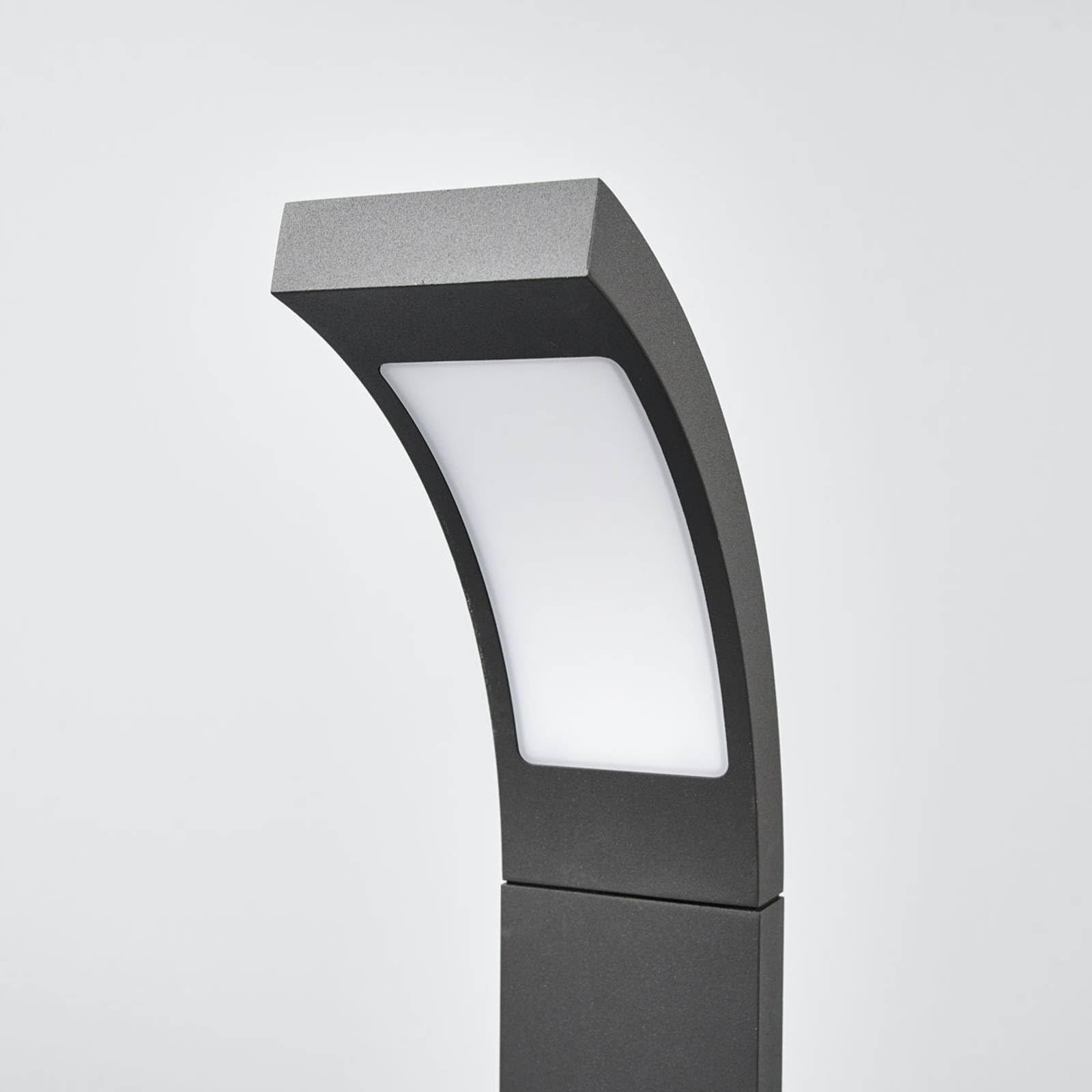 Lucande Paletto Luminoso LED Segnapassi in alluminio, Grigio Antracite Lampioncino da esterno moderno di design Faretto illuminazione aiuole sentieri ingresso e cancello giardino 40 cm IP54