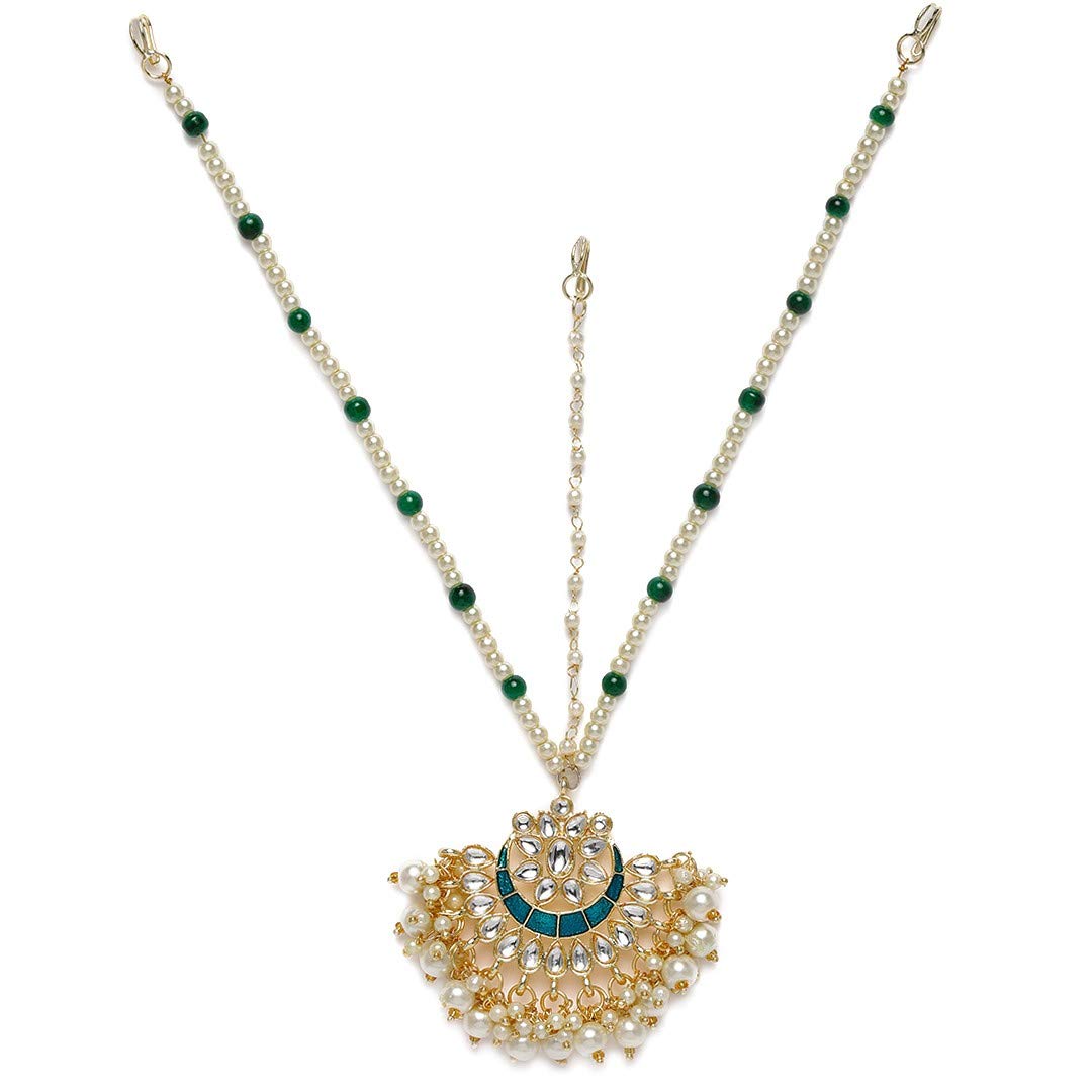 AccessHer Gold Tone plated Elegant kundan & Pearls Bridal Mathapatti/Damini/Maang Tika for women and girls (B08WC1TCQ2) Amazon Price History, Amazon Price Tracker