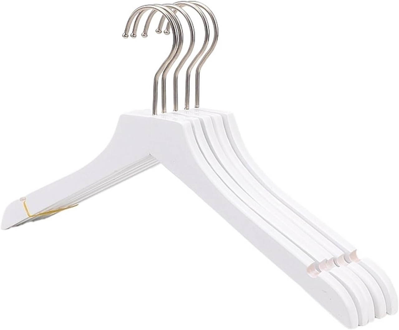 10個/ロット 大人用木製ハンガー ホワイト 木製ハンガー 洋服ラック用 女性用 トップ(32cm 12)