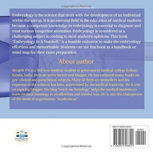 Embryology In A Nutshell: A Comprehensive Embryology Textbook For Medical And Nursing Students #TOP1