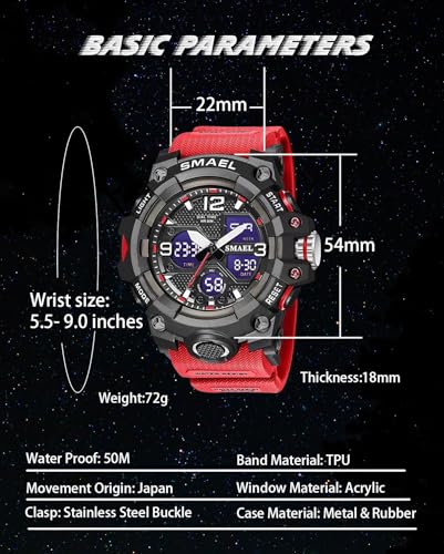 Image of Gosasa Men's Watches Multi Function Military S-Shock Sports Watch LED Digital Waterproof Alarm Watches