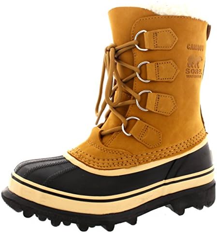 Sorel Womens Caribou Snow Waterproof Winter Fur Lined Mid Calf Rain Boot - Tan - 5 | Image 2