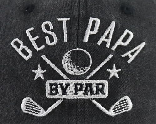 Image of Best Dad by Par Hats for Men, Adjustable Embroidered Golf Papa Baseball Cap