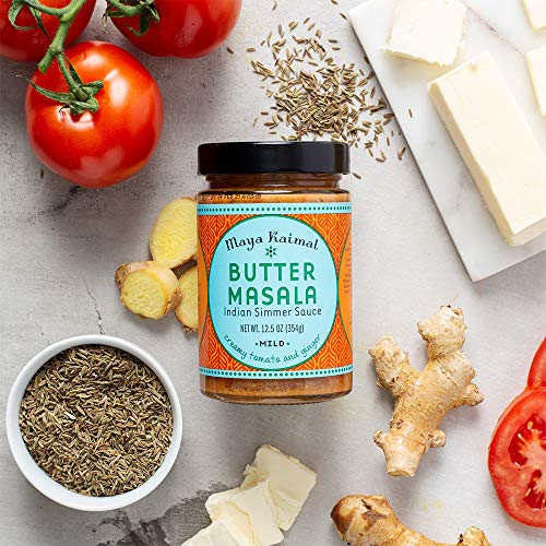 Maya Kaimal Butter Masala Sauce, 12.5 Oz, Mild Indian Simmer Sauce With Creamy Tomato And Ginger. Vegetarian, Gluten Free #TOP4