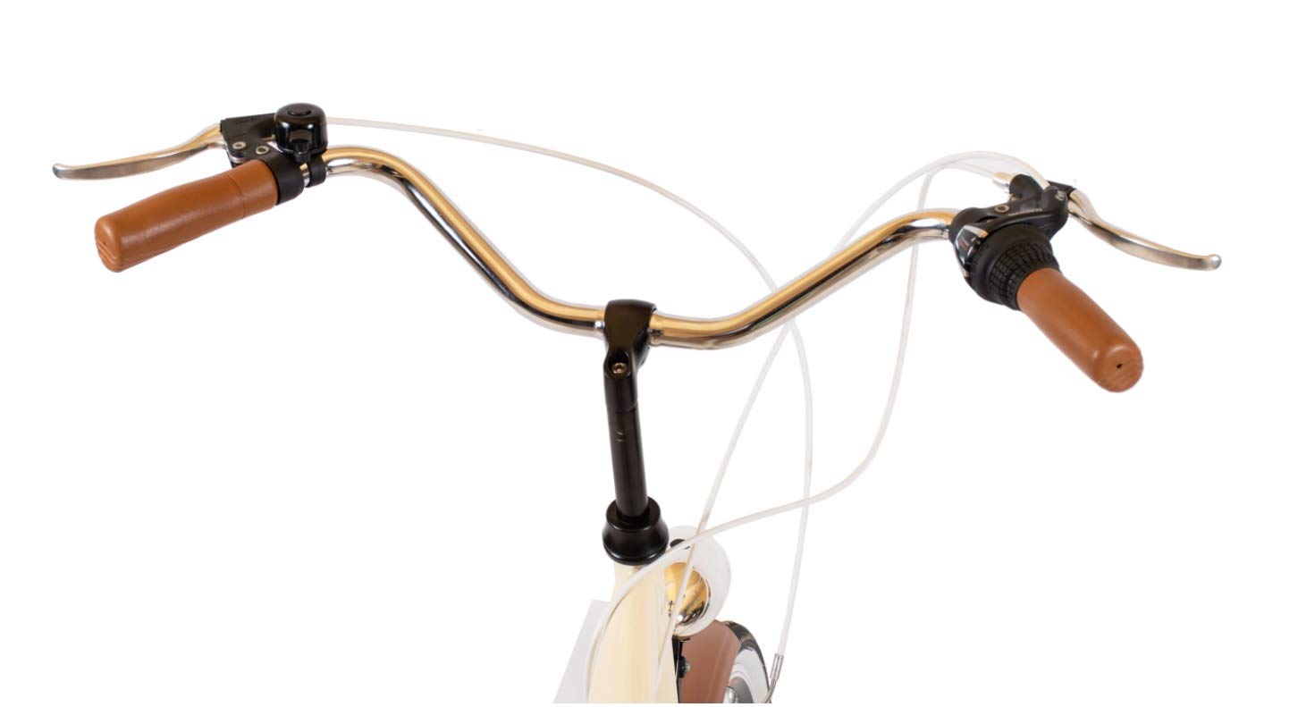 Bicicleta de paseo para mujer de BDW de 6 velocidades Shimano, LED, para ciudad, trekking, bicicleta de ciudad, bicicleta para mujer, bicicleta de trekking, cesta KOSTELNOS
