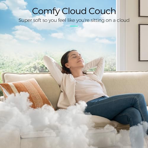 Image of LINSY HOME Modular Sectional Sofa - 157 Inch Oversized Corduroy Cloud Couch with Movable Ottoman Soft Modern Comfy Sofa Set for Living Room Apartment Office (Beige, 4-Seat & 4-Ottoman)