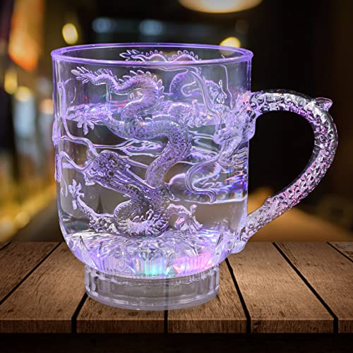 Fomiyes Led Cups Light Up Flashing Beer Mugs 285Ml Automatic Water Activated Color Changing Wine Whisky Glasses Drinkware Mugs Glow In The Dark Shot Glasses For Night Club Party #TOP2