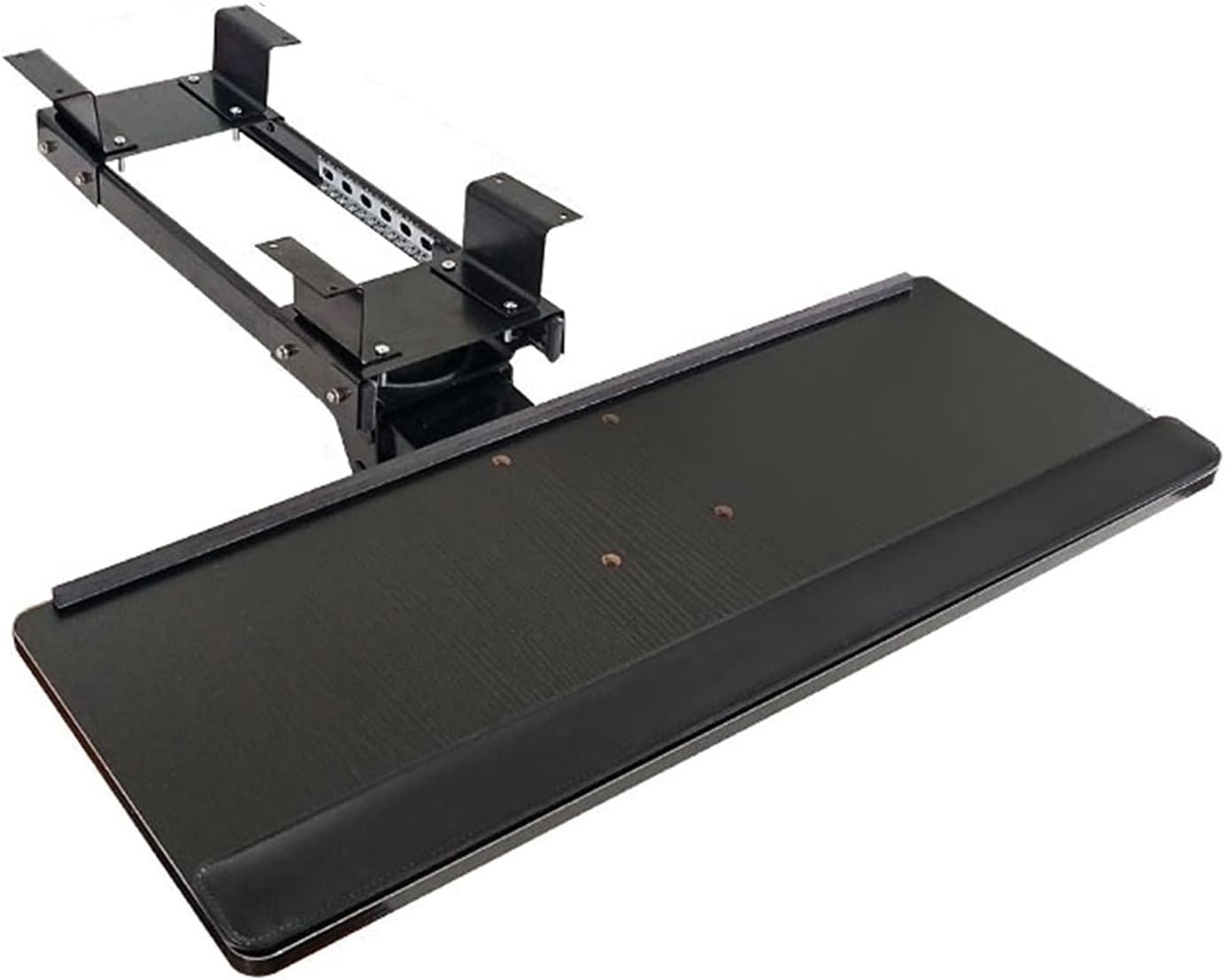 引き出し付き キーボードトレイ 机の上 机の下 両用 360度回転