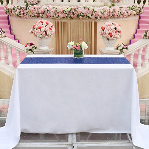 Trlyc 12 By 108-Inch Navy Blue Sequin Tablerunner For Wedding/Party #TOP1