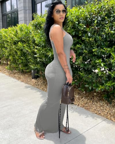 Image of HTD Women Summer Sexy Bodycon Maxi Dress Casual Slim Long Dresses