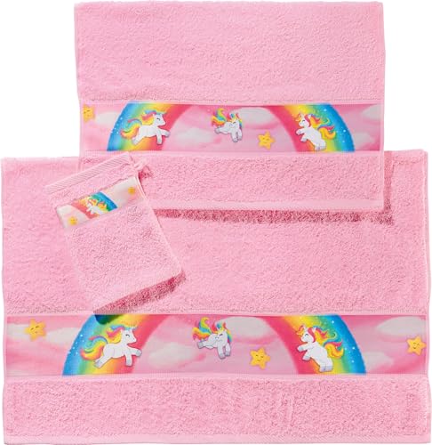 Erwin Müller Kinder-Frottierset 3-TLG. Einhorn, Unicorn - Handtuch,...