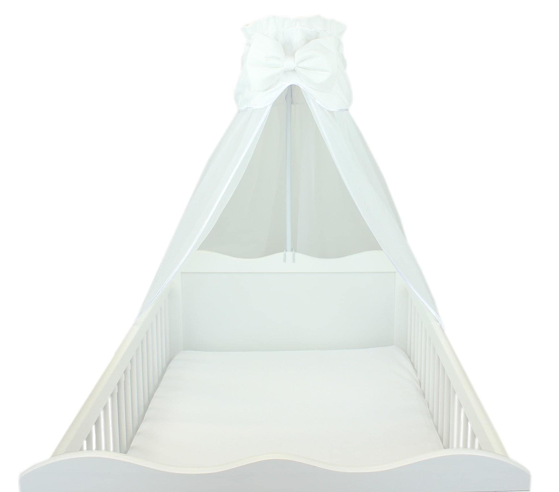 TupTam Baldacchino per Letto per Bambini con Fiocco Chiffon, Bianco, c. 170x240 cm
