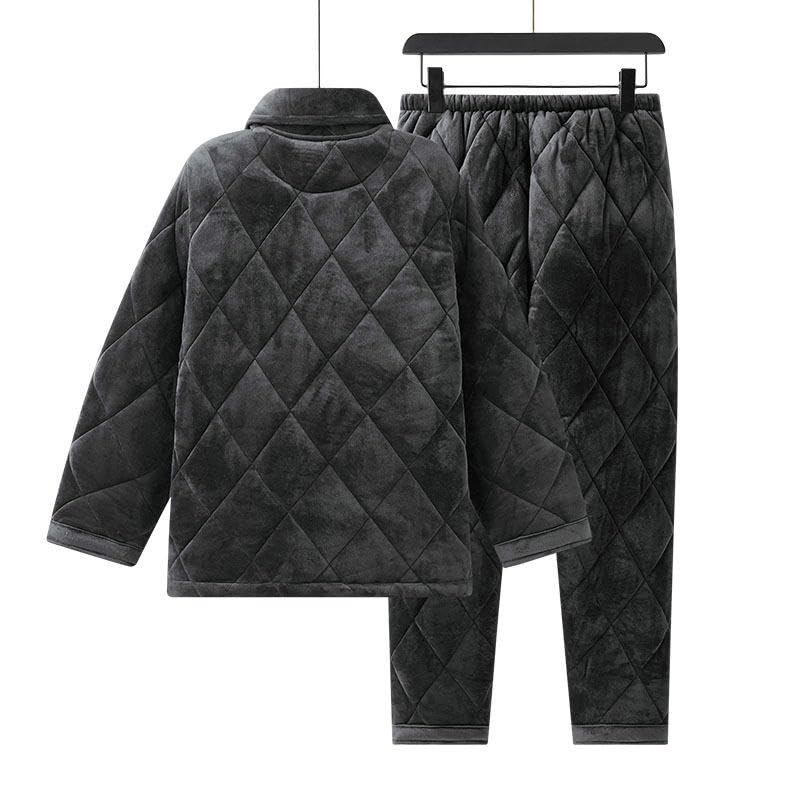 Survêtement homme chaud et épais ensemble matelassé isolant - 4
