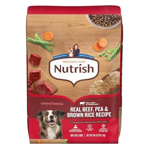 Nutrish Rachael Ray Adult Dry Dog Food Real Beef, Pea & Brown Rice Recipe, 40 lb. Bag (Packaging May Vary)