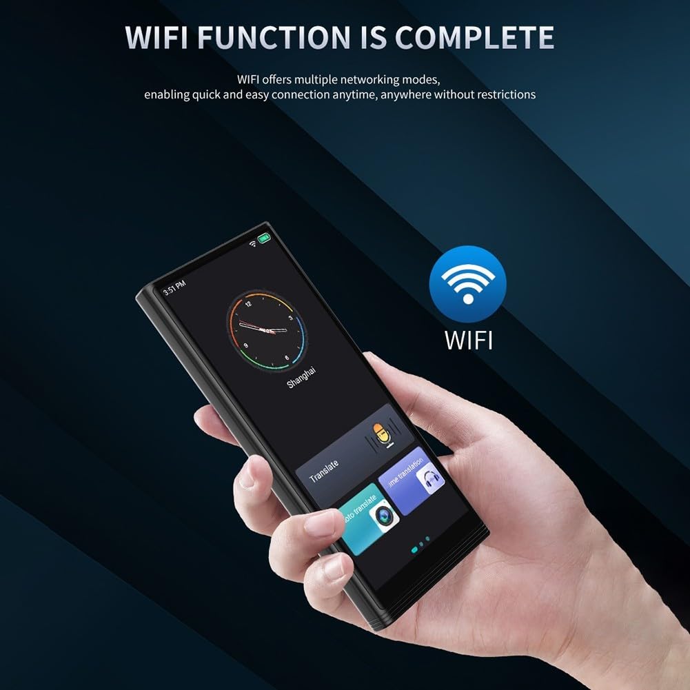 Traducteur vocal avec 138 langues, traduction photo hors ligne et interprète simultanée, écran HD de 4,82", mémoire 16 Go, 2500 mAh pour batterie pour les voyages