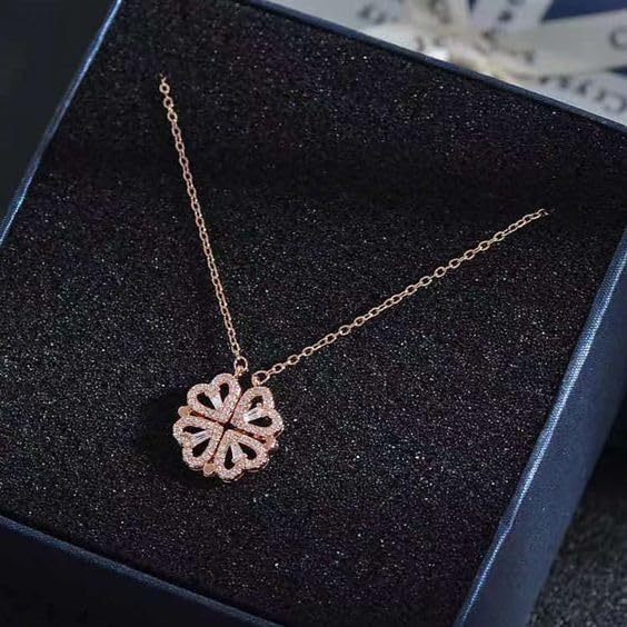 Foldable 4 Leaf Clover Necklace - Premium Quality Stainless Steel, 18k Gold Plated | Ideal Gift for Women's Birthday, Valentine's Day Gift, Clover Pendant Necklace for Her - Image 6