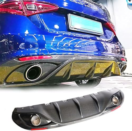 Diffuseur de pare-chocs arrière pour Alfa Romeo Giulia 2017-2019 noir