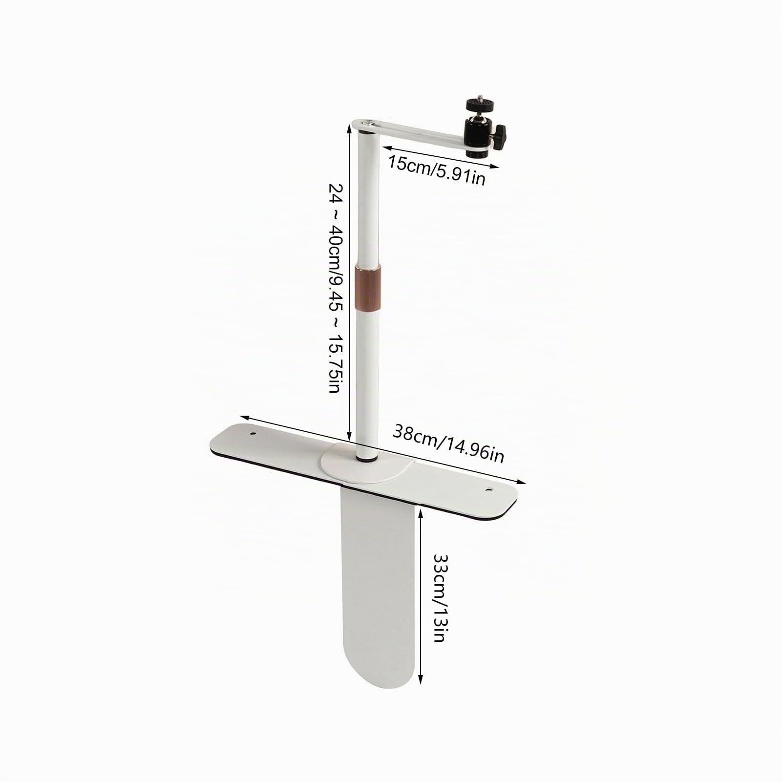 Soporte Para Proyector Bordstract, Soporte Para Proyector Ajustable Con Rosca De 1/4 Pulgadas, Rotación De 360 ​​y Inclinación De 90 Para Cabecera De Cama O Sofá(Blanco)