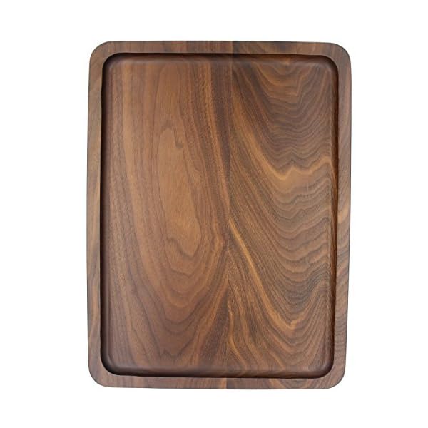 Bamber wood serving tray wooden decorative coffee tea platter black walnut 153 x 114 inches  urban country home decor